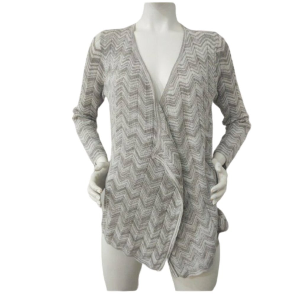 Chico's Metallic Chevron Cardigan 0 Neutral